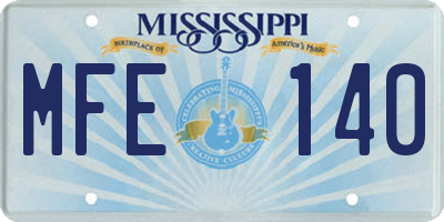 MS license plate MFE140