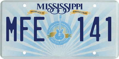 MS license plate MFE141