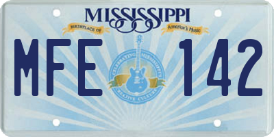 MS license plate MFE142