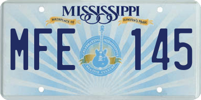 MS license plate MFE145