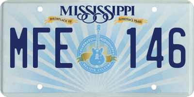 MS license plate MFE146