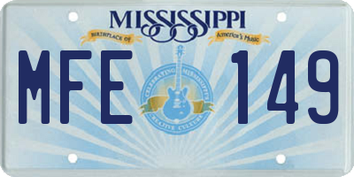 MS license plate MFE149