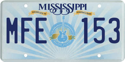 MS license plate MFE153