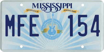 MS license plate MFE154