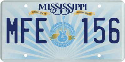 MS license plate MFE156