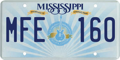 MS license plate MFE160