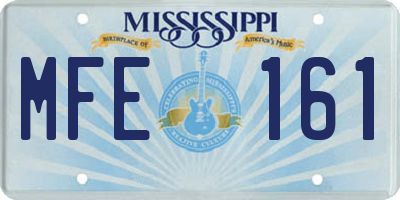 MS license plate MFE161
