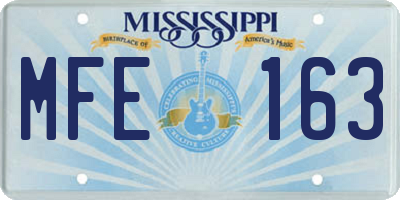 MS license plate MFE163