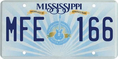 MS license plate MFE166