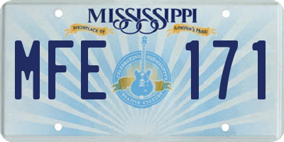 MS license plate MFE171