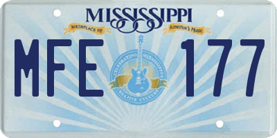 MS license plate MFE177