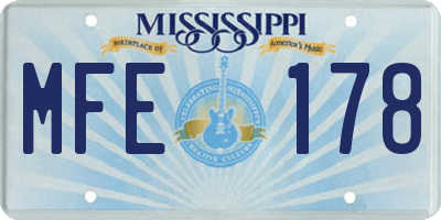 MS license plate MFE178