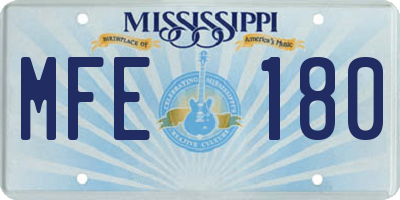 MS license plate MFE180