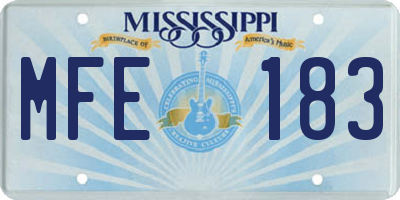 MS license plate MFE183