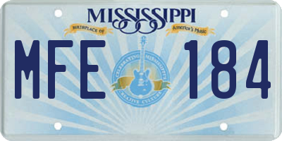 MS license plate MFE184