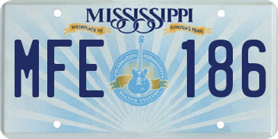 MS license plate MFE186