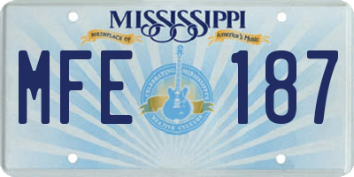 MS license plate MFE187