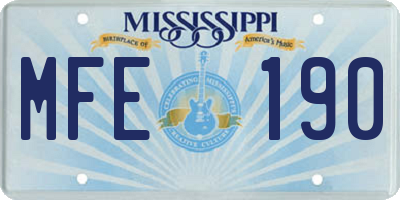 MS license plate MFE190