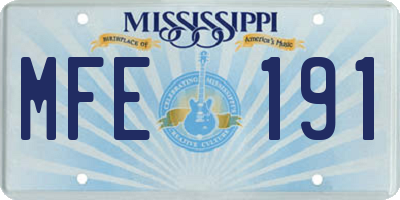 MS license plate MFE191