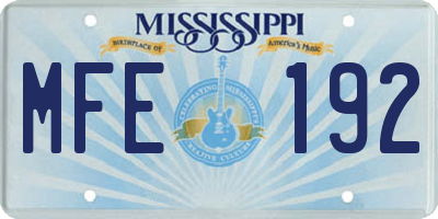 MS license plate MFE192