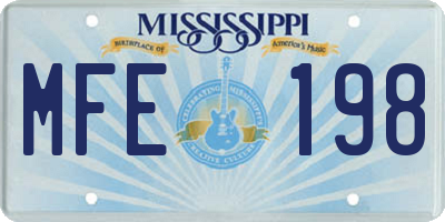 MS license plate MFE198