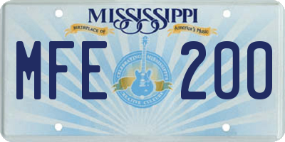 MS license plate MFE200