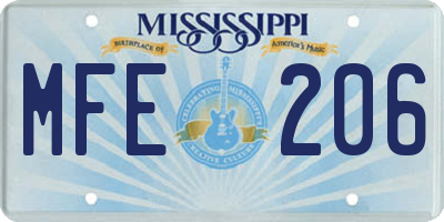 MS license plate MFE206