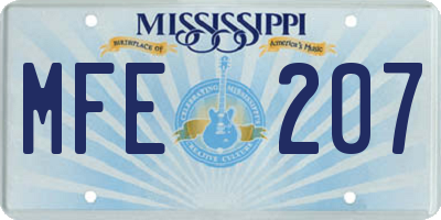 MS license plate MFE207