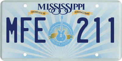 MS license plate MFE211