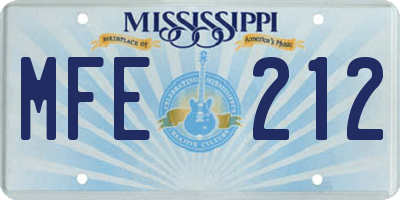 MS license plate MFE212