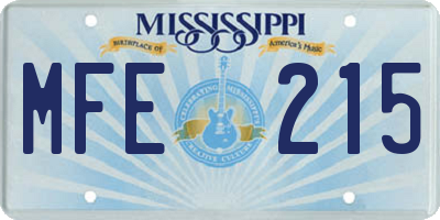 MS license plate MFE215