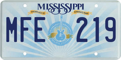 MS license plate MFE219