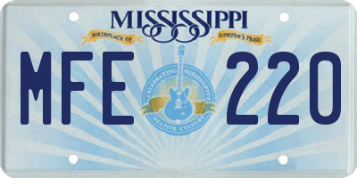 MS license plate MFE220