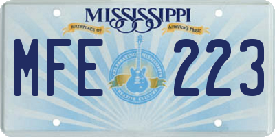 MS license plate MFE223