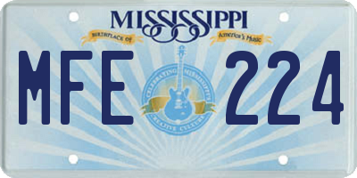 MS license plate MFE224