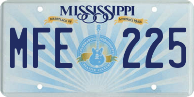 MS license plate MFE225