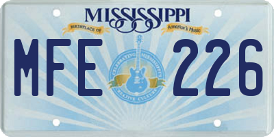 MS license plate MFE226