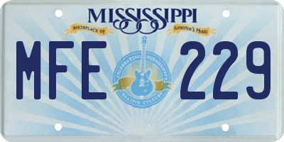 MS license plate MFE229