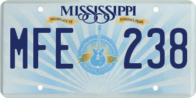 MS license plate MFE238