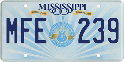 MS license plate MFE239