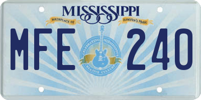 MS license plate MFE240