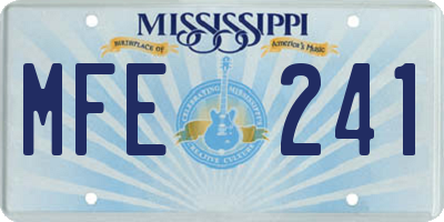 MS license plate MFE241