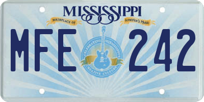 MS license plate MFE242