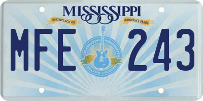 MS license plate MFE243