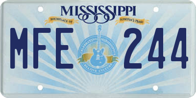 MS license plate MFE244