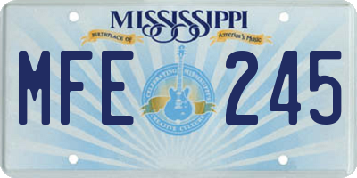 MS license plate MFE245