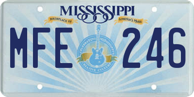 MS license plate MFE246