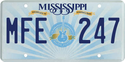 MS license plate MFE247