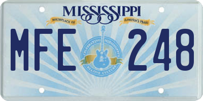 MS license plate MFE248