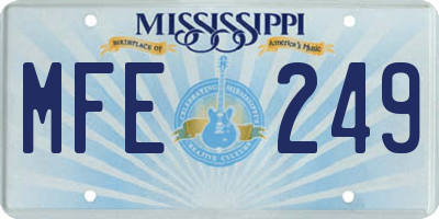 MS license plate MFE249